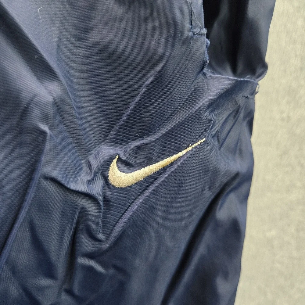 VINTAGE Nike Men Activewear Pants 2XL Navy Windbreaker Lined Logo Y2K READ